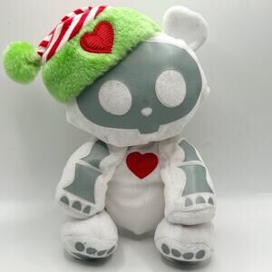 Skelanimals Plush Christmas CHUNGKEE White HOLIDAY Hat Hot Topic Bear RARE